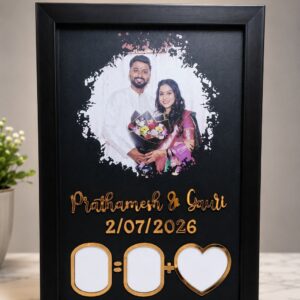 Personalized Couple Fingerprint Black Frame