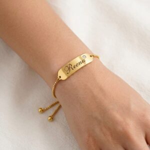 Personalized Name Bracelet with Adjustable Chain 3 1000531172