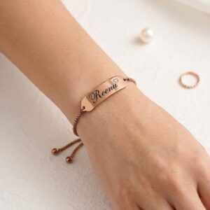 Personalized Name Bracelet with Adjustable Chain