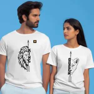 King Queen Couple T-Shirt for Couples