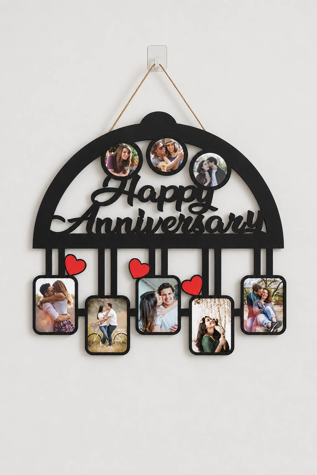 Personalized Happy Anniversary Photo Frame Personalized Happy Anniversary Wooden Photo Frame with Couple Photo Collage
