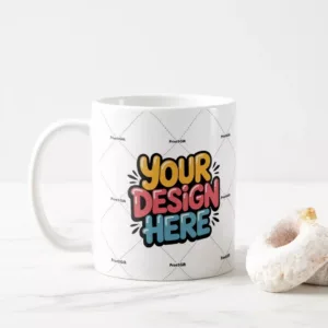 Customised White Mug with Photo & Text