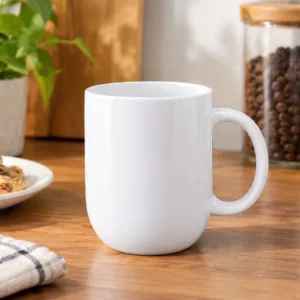 White ceramic customized photo mug with personalized printing